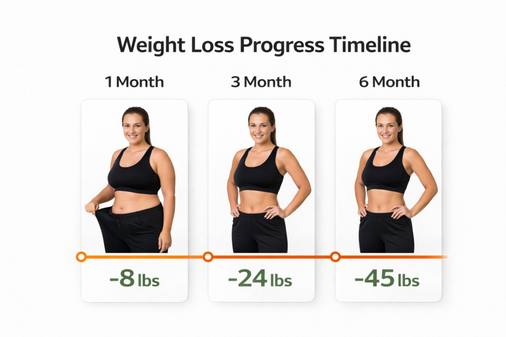 weight loss progress timeline